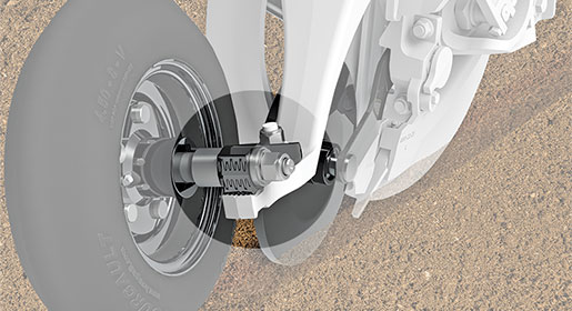 Конструкция сошников PLR™ предоставляет возможность регулирования угла прикатывающего колеса