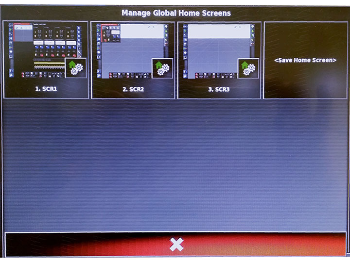 Global Home Screen allows you to may your own custom default X40 screens.