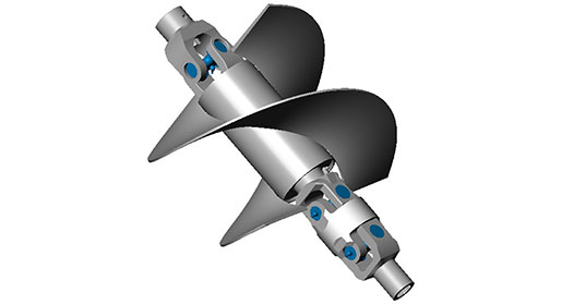 Auger flighting is designed to resist wear and minimize the chance of plugging.