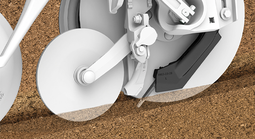 The furrow is first opened by the seeder boot of the PLR opener pressed against the inside of the disk