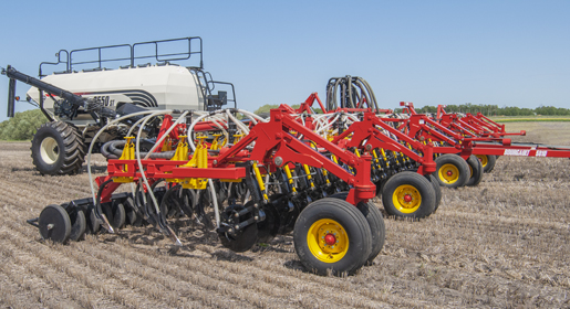 The larger tires stand up to field and transport requirements.