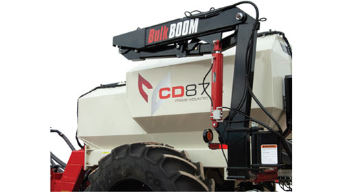 The BulkBoom™ makes loading bulk bags of seed, fertilizer or inoculant more convenient and efficient