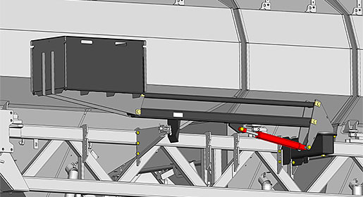 Опциональная система для подъема мешков BagLift™ позволяет быстро, легко и безопасно поднимать мешки на верхнюю платформу бункера