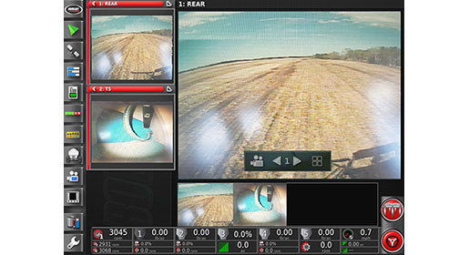Integrate two cameras onto the display for monitoring critical operations.