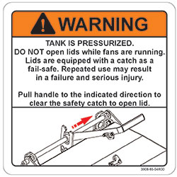 Warning Decal - Tank Pressurized