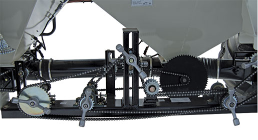 Simple & reliable Quick Change Sprocket metering system.