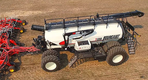 The Leading Air Seeder Configuration is balanced and tested to ensure both hitch weight and ground compaction are within the Producer's parameters.