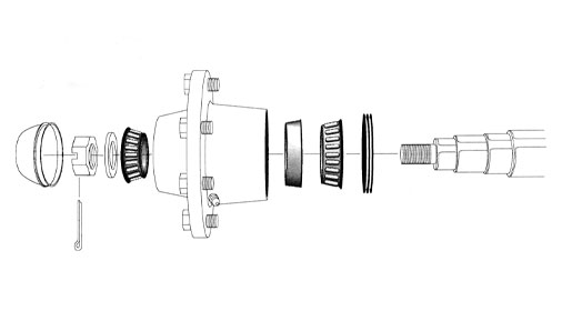 Triple lip seals are pressed into the hub to prevent damage from debris wrapping. 